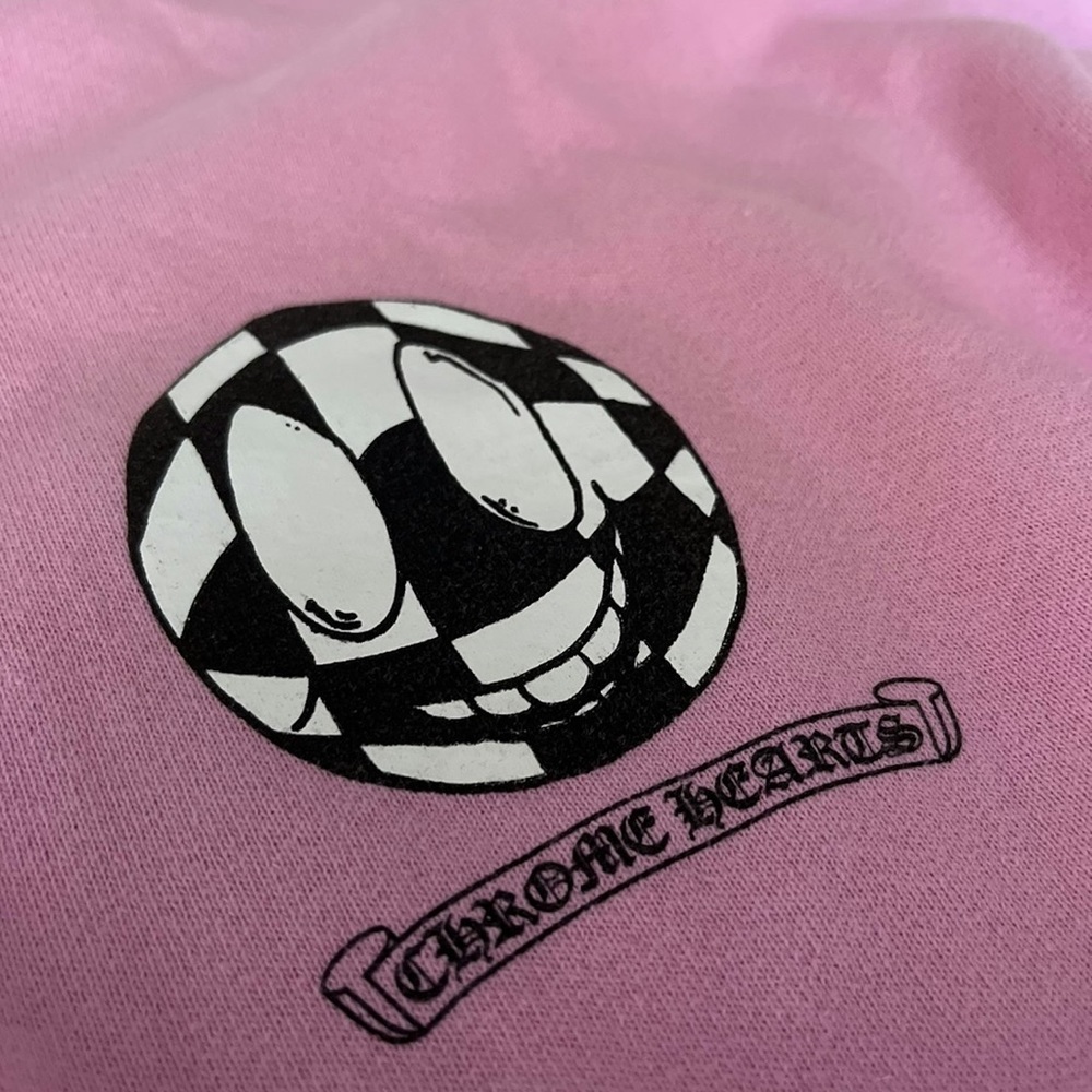 Pink chrome heart hoodie